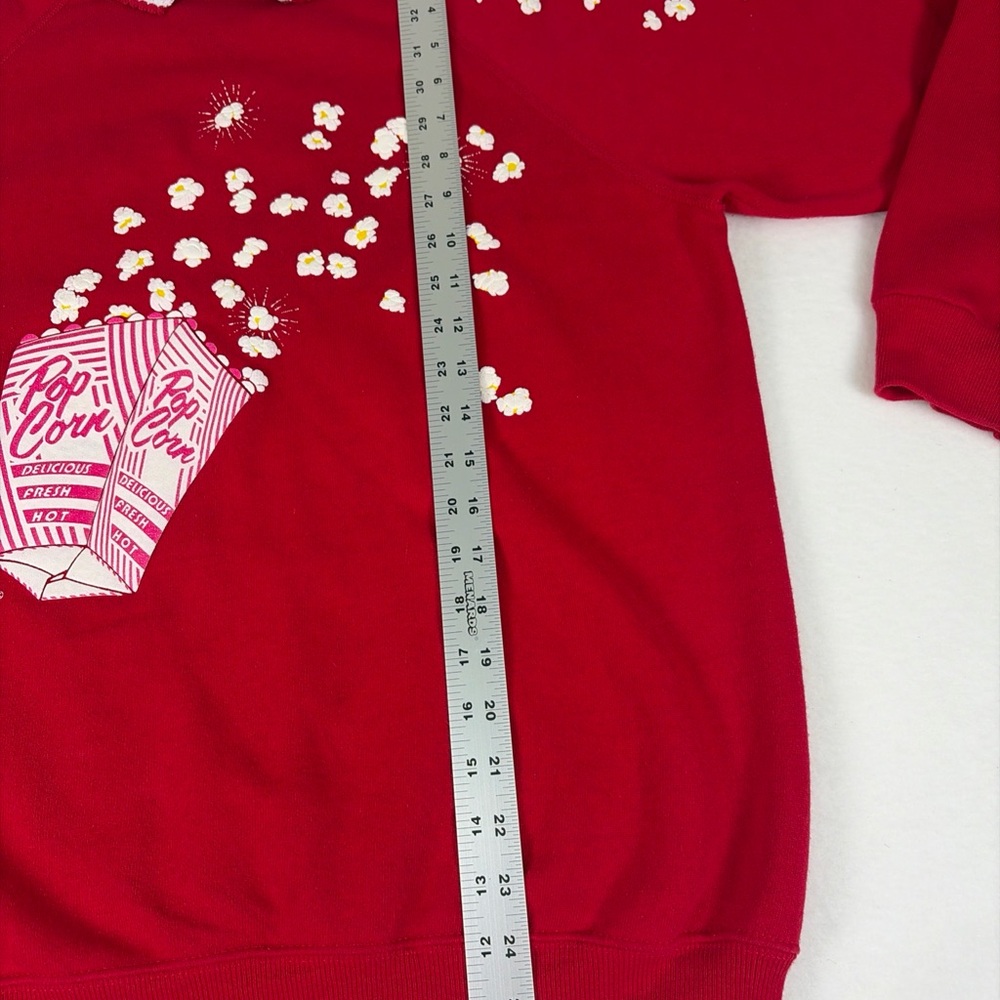 Vintage Sweatshirt 90s Morning Sun Popcorn 3D Puff Sweatshirt Hanes Red Large L - Picture 2 of 16
